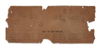(PRINTS--1860 CAMPAIGN.) Sadd, H.S., engraver; after Matteson. Evolution of the print titled Union, showing the addition of Lincoln.
